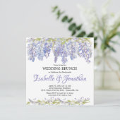 Invitation à Brunch post-Mariage floral pourpre (Debout devant)