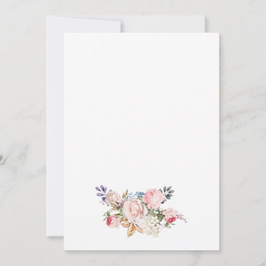 Invitation à Brunch pour mariée d'or et de fleurs (Dos)