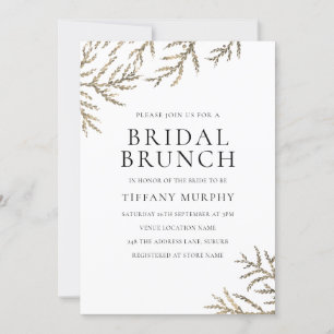 Invitation à Brunch pour mariée élégante Feuille d