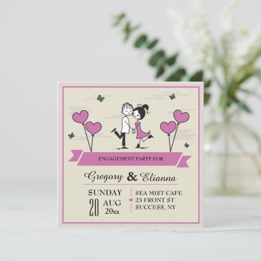 Invitation à Brunch, un Mariage (Debout devant)