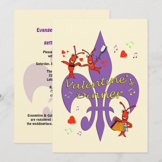 Invitation à Cajun pour le dîner (Devant / Derrière)