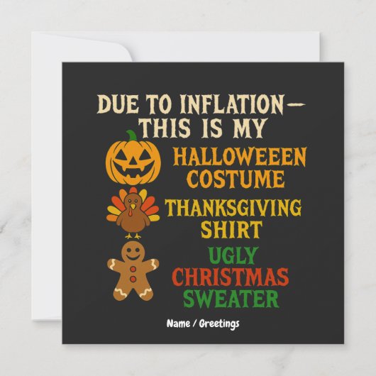 Invitation A Cause De L'Inflation C'Est Mon Costum D'Hallowee (Devant)