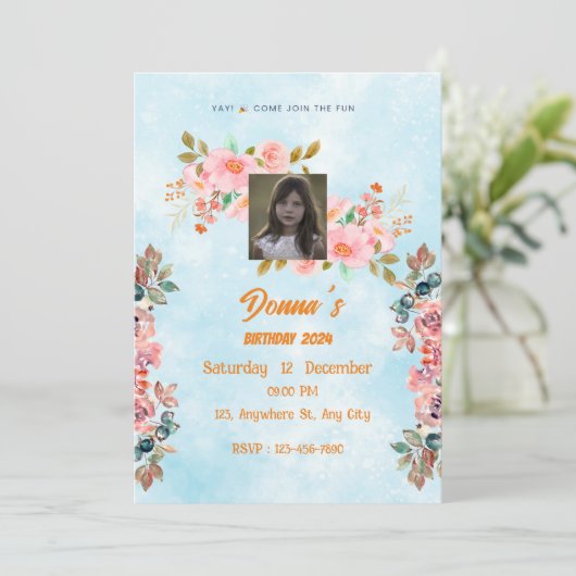 invitation à célébrer anniversaire (Debout devant)