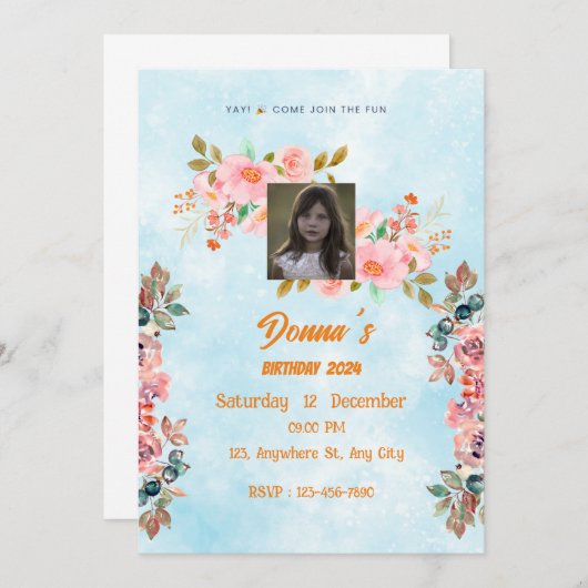 invitation à célébrer anniversaire (Devant / Derrière)