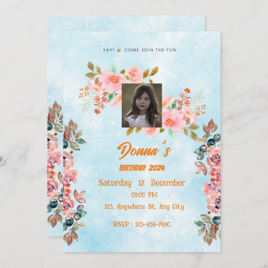 invitation à célébrer anniversaire (Devant / Derrière)