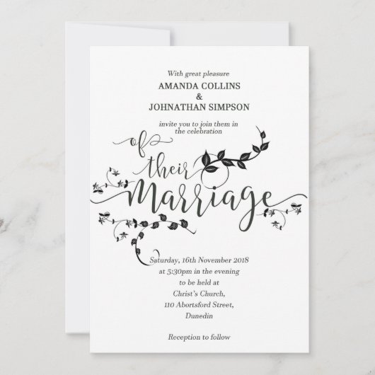 Invitation à célébrer le mariage (Devant)