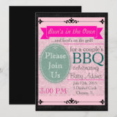 Invitation à chaume noir et rose (Devant / Derrière)