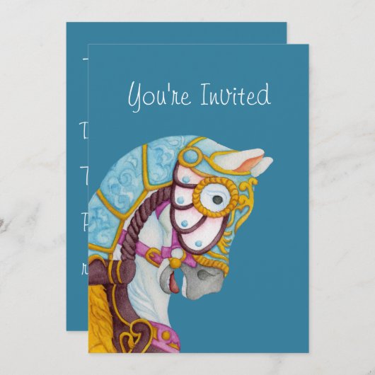 Invitation à cheval Clara Carousel (Devant / Derrière)