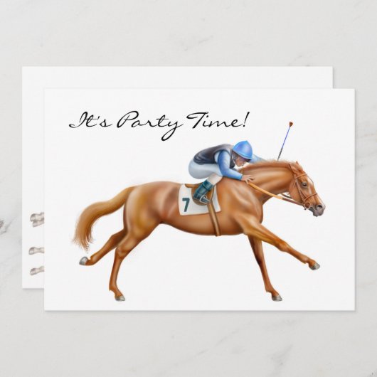 Invitation à cheval de course Thoroughbred (Devant / Derrière)