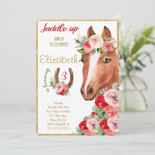 Invitation à cheval modifiable (Debout devant)