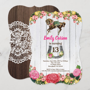 Invitation à cheval poney équitation anniversaire 