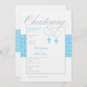 Invitation à Christening Boys Twin Boys (Devant / Derrière)