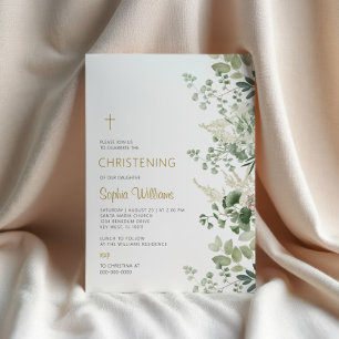Invitation à Christening Forest Green