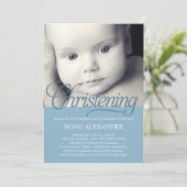 Invitation à Christening Photo Script Précieux - B (Debout devant)