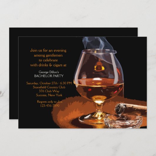 Invitation à cigare et cognac (Devant / Derrière)