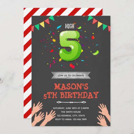 Invitation à cinq ans (Devant / Derrière)