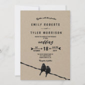 Invitation © À côté de vous Inséparables rustiques Mariage Fl (Devant)