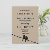 Invitation © À côté de vous Inséparables rustiques Mariage Fl (Debout devant)