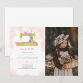 Invitation À Coudre Anniversaire Avec Photo (Devant / Derrière)