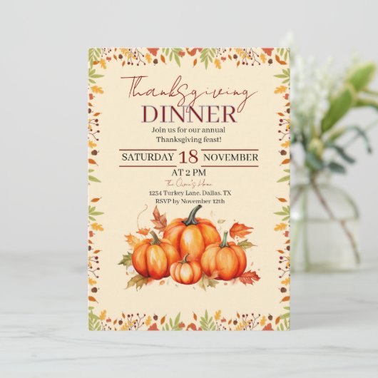 Invitation A Cozy Thanksgiving Dinner Partie (Debout devant)