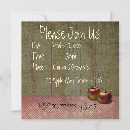 invitation à cueillir des pommes (Dos)