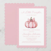 Invitation A Cute Little Pink Pumpkin Baby Shower (Devant / Derrière)
