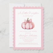 Invitation A Cute Little Pink Pumpkin Baby Shower (Devant)