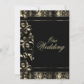 Invitation à Damas Floral Black and Gold (Dos)