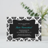 Invitation à Damas noir et blanc (Debout devant)