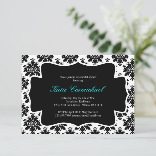 Invitation à Damas noir et blanc (Debout devant)