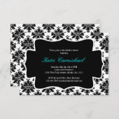 Invitation à Damas noir et blanc (Devant / Derrière)