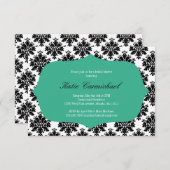 Invitation à Damas noir et blanc (Devant / Derrière)