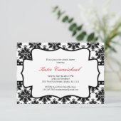 Invitation à Damas noir et blanc (Debout devant)