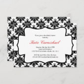 Invitation à Damas noir et blanc (Devant / Derrière)