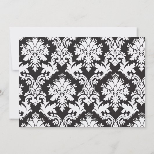 Invitation à Damas noir et bleu (Dos)