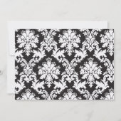 Invitation à Damas noir et corail (Dos)