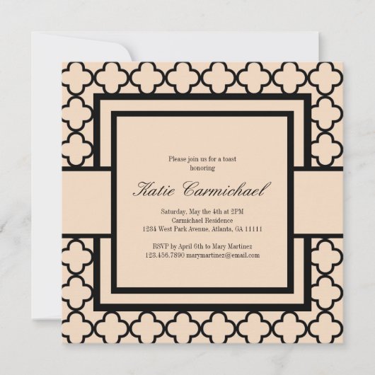 Invitation à Damas noir et ivoire (Devant)