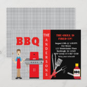 Invitation À damiers Incendie L'Invitation Au Barbecue Grill (Devant / Derrière)