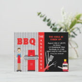 Invitation À damiers Incendie L'Invitation Au Barbecue Grill (Debout devant)