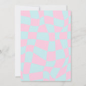 Invitation à damiers Retro Super Disco Fêtons Anniversaire (Dos)