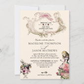Invitation à damiers Turquoise Blush Alice en Mariage Wonderl (Devant)