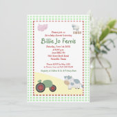Invitation A Day on the Farm 5x7 Barnyard Baby shower (Debout devant)
