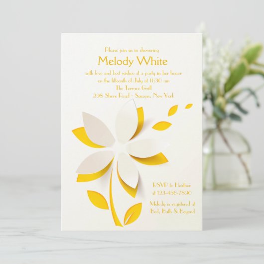 Invitation à découper les fleurs (Debout devant)