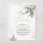 Invitation à Dedication Eucalyptus Vert & Or (Devant)