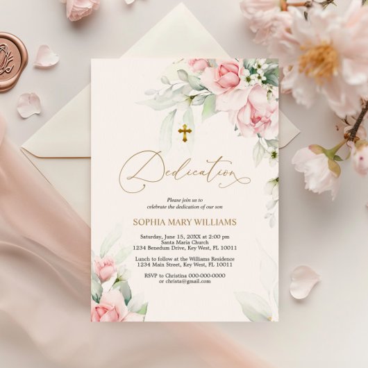 Invitation à Dedication Eucalyptus Vert & Or