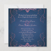 Invitation à défiler d'argent de texture bleue et (Dos)