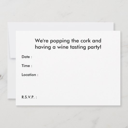 invitation à dégustation de vin (Dos)