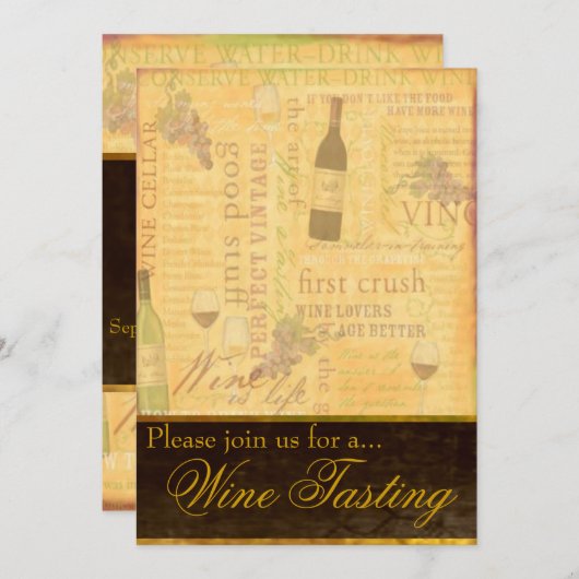 Invitation à déguster des vins (Devant / Derrière)