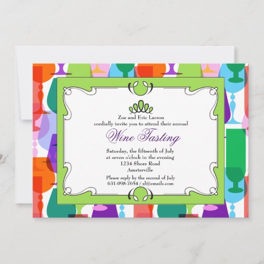 Invitation à déguster des vins de verre d'été (Devant)