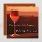 Invitation à déguster le vin du coucher du soleil (Devant / Derrière)